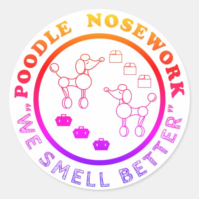 Poodle Nosework - Nous Sentons Mieux Sticker (Devant)