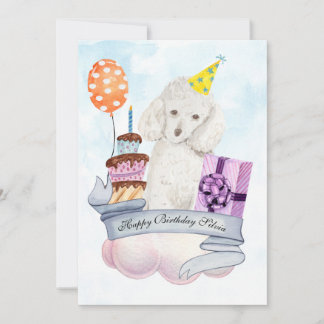 Poodle sur un nuage Bonne carte d'anniversaire