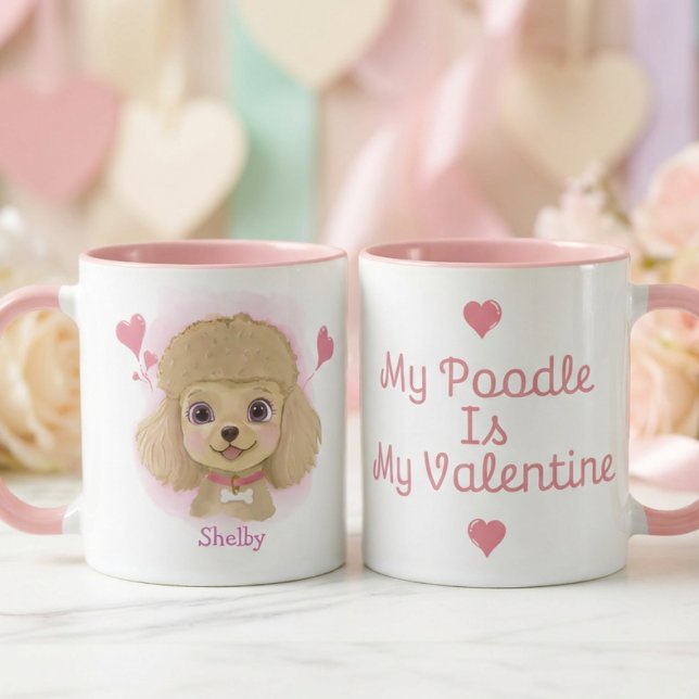 Poodle Valentine Mug | Personalized Pet Lover Gift (Créateur téléchargé)