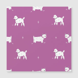 Poodle violet : Motif rétro monochrome