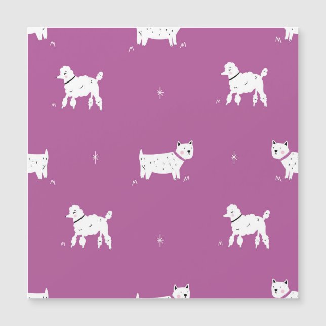 Poodle violet : Motif rétro monochrome (Devant)