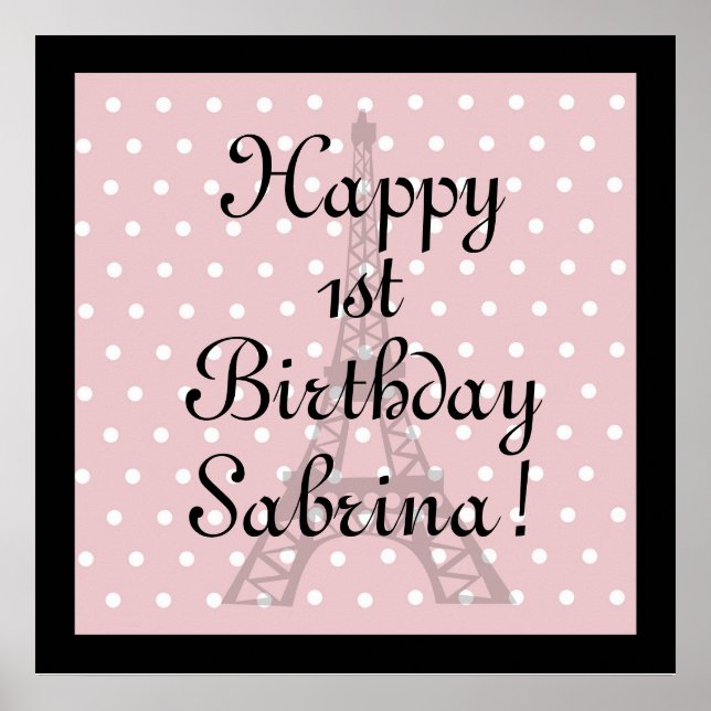 Poodles à Paris Poster rose (Devant)