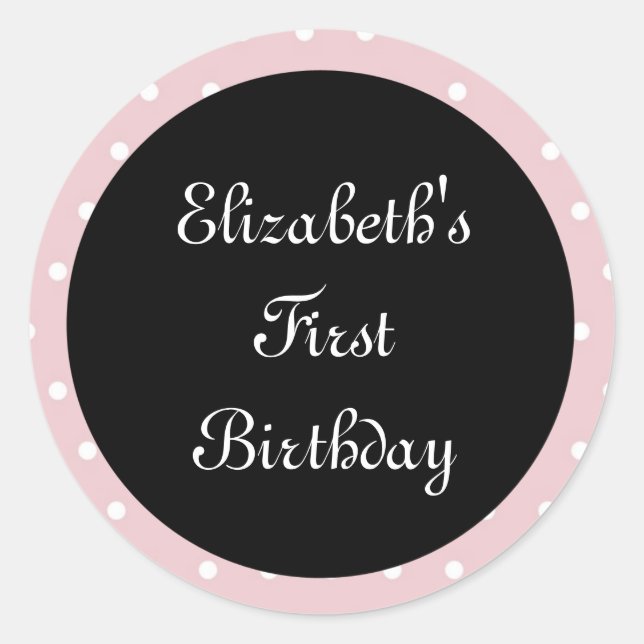 Poodles à Paris Sticker rond rose (Devant)