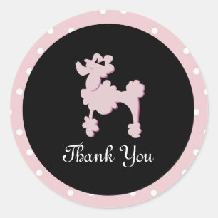 Poodles à Paris Sticker rond rose