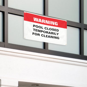 Pool Fermé Pour La Bannière Des Avis De Nettoyage