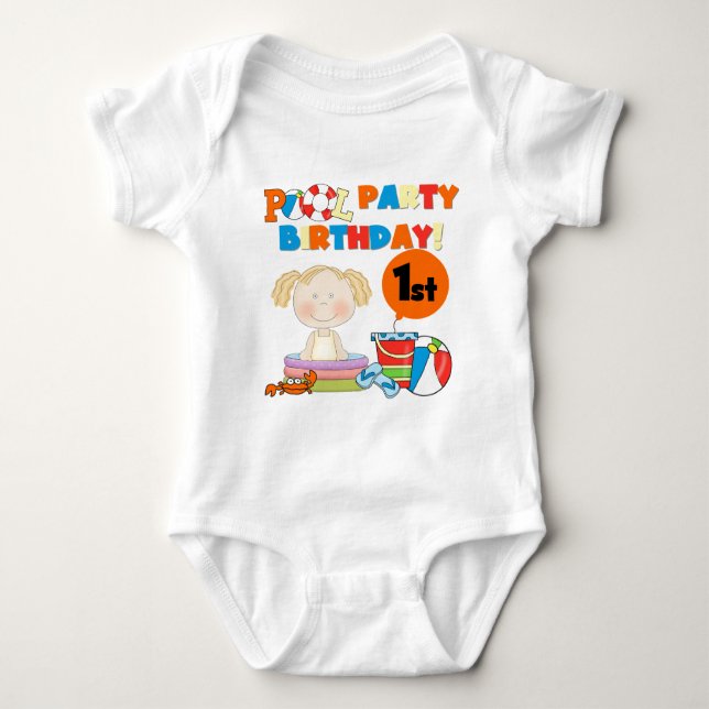 Pool Party 1er Anniversaire T-shirts et cadeaux (Devant)