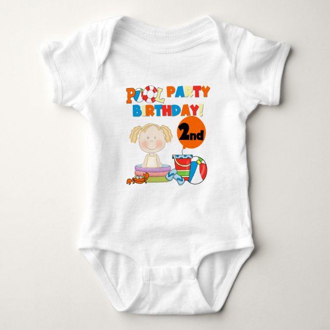 Pool Party 2e anniversaire Tshirts et cadeaux (Devant)