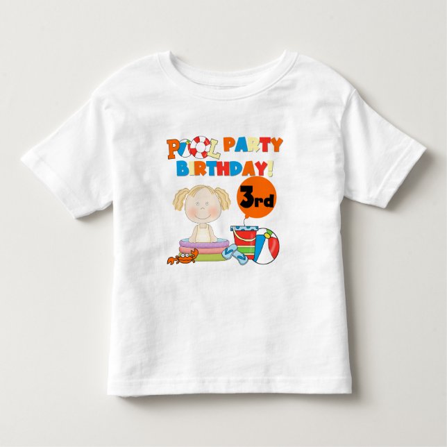 Pool Party 3e anniversaire T-shirts et cadeaux (Devant)