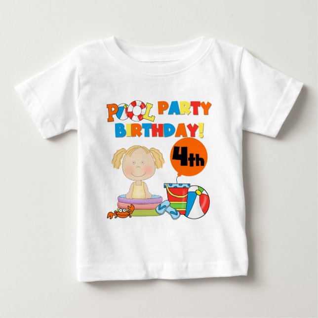 Pool Party 4th Birthday Tshirts et cadeaux (Devant)