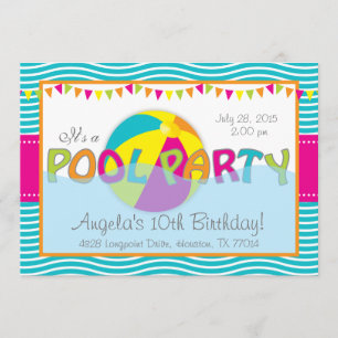 Pool Party Anniversaire Invitation fille