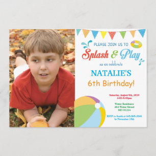 Pool Party Anniversaire Invitation Splish Splash B