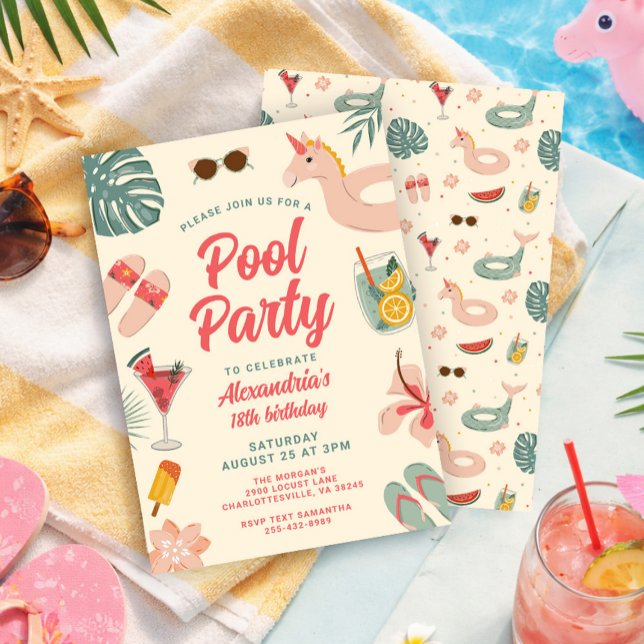 Pool Party Birthday Invitation Swim Party invite (Créateur téléchargé)