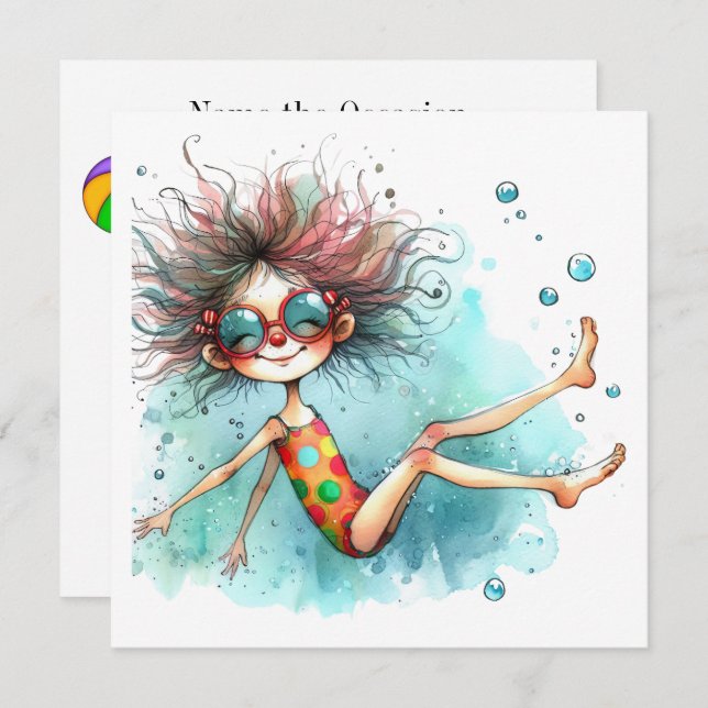 Pool Party, etc. Invitation (Devant / Derrière)