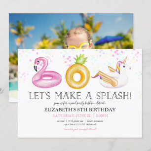 Pool Party Floatie Anniversaire Photo Invitation