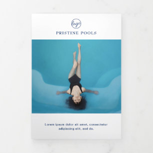 Pool Service Business Marine Blue Trifold Brochure