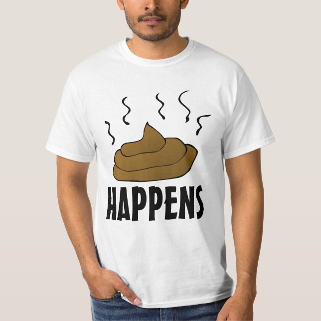 POOP ARRIVE AMUSANT MENS T-SHIRTS (Devant)