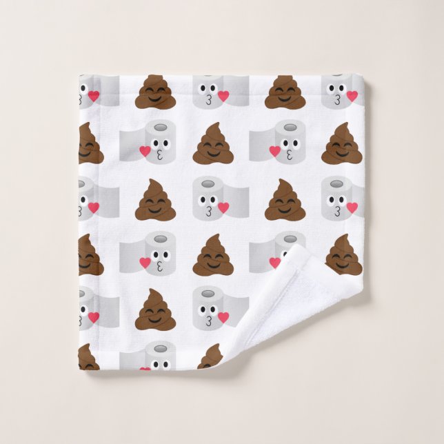 poop emoji et papier de toilette (Gant de toilette)