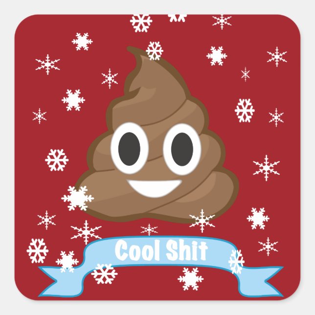 Poop Emoji Funny Christmas sticker (Devant)