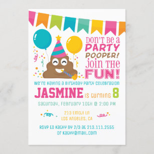 Anniversaire Emoji Invitations Faire Part Cartes Zazzle