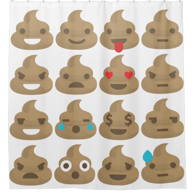 poop emojis salle de bain rideau de douche (Devant)