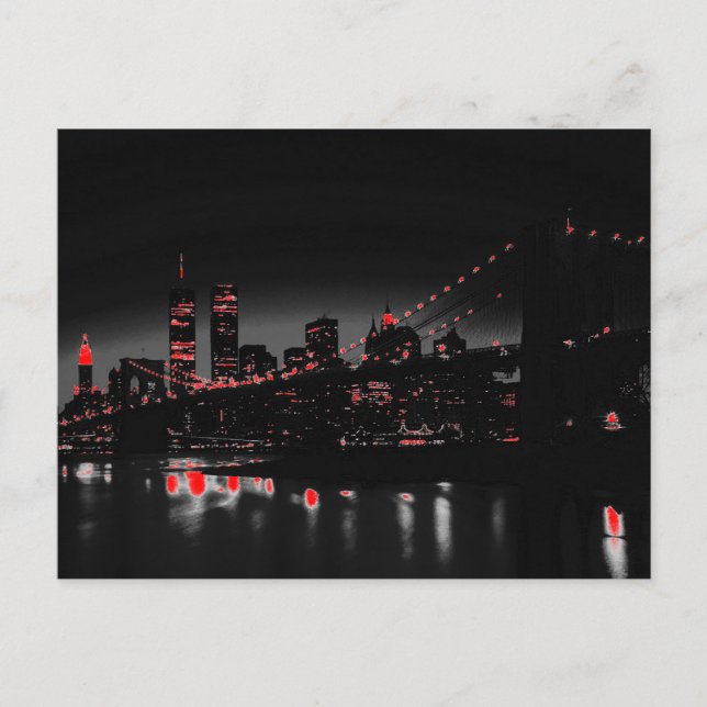 Pop À New York City Skyline Carte Postale (Devant)