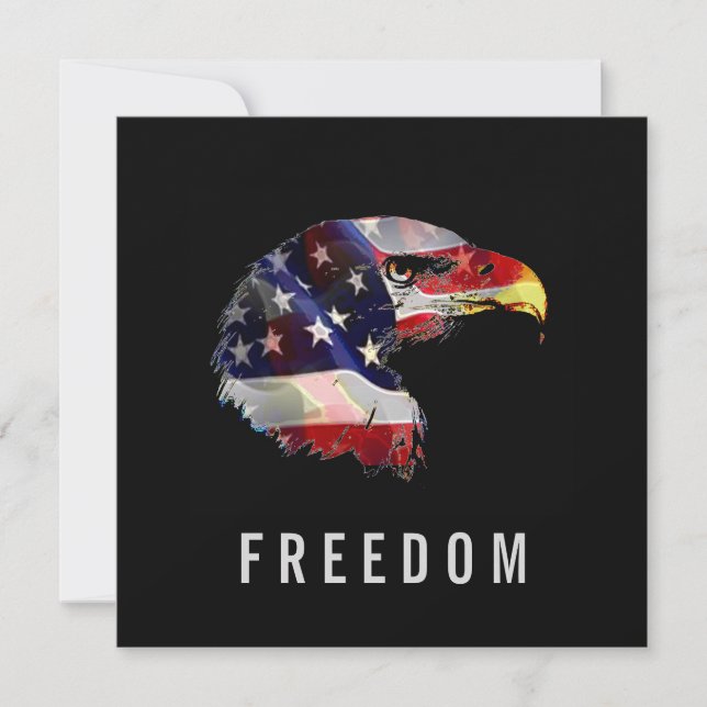 Pop Art American Flag Eagle Freedom Patriot Card (Devant)