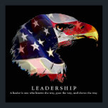 Pop Art American Flag Eagle Leadership Poster<br><div class="desc">Freedom & Courage Motivational Eagles Images - Fearsome Patriotic Eagle - Pop Art Syle American Eagle Landing Image - Sephia Brown Tones Watercolor Effet American Bald Eagle - Fearless American Bald Eagle : Flying American Eagle Pictures - L'aigle chauve est l'oiseau national et le symbole des États-Unis.</div>