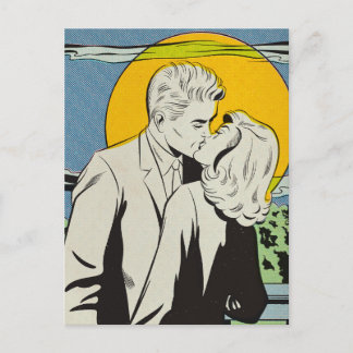Pop art | Baiser en clair de lune | Carte postale