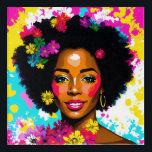 Pop Art Black Woman Multicolor Acrylique Imprimer<br><div class="desc">Cette oeuvre d'art unique présente une belle femme noire aux cheveux afro naturels dans un portrait pop art vibrant avec des fleurs colorées et un arrière - plan abstrait multicolore. Un soupçon d'esthétique les années 70 aux couleurs vives et audacieuses, cet art de beauté mélanine peut égayer n'importe quel endroit...</div>