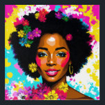 Pop Art Black Woman Multicolor Acrylique Imprimer<br><div class="desc">Cette oeuvre d'art unique présente une belle femme noire aux cheveux afro naturels dans un portrait pop art vibrant avec des fleurs colorées et un arrière - plan abstrait multicolore. Un soupçon d'esthétique les années 70 aux couleurs vives et audacieuses, cet art de beauté mélanine peut égayer n'importe quel endroit...</div>