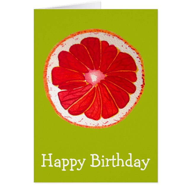 Pop art bright pink grapefruit birthday (Devant)