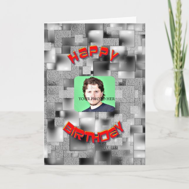 Pop art carte d'anniversaire photo abstraite (Devant)