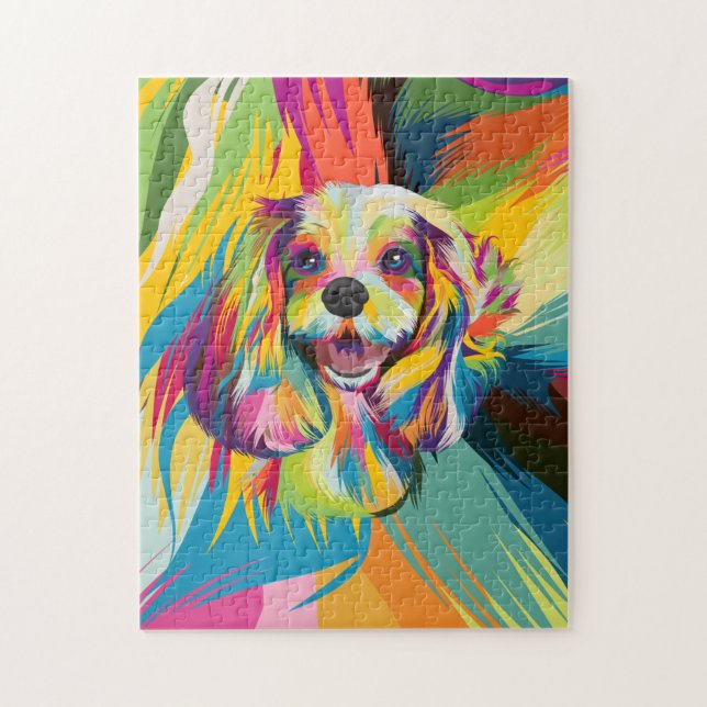 Pop art Cavalier King Charles Spaniel Puzzle (Vertical)