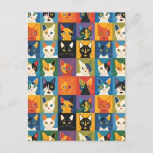 Pop Art Chat Collage Art Carte postale