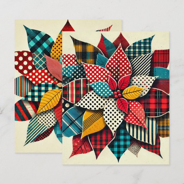 Pop Art Collage Poinsettia Scrapbook Papier (Devant / Derrière)