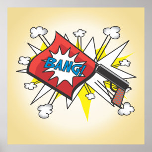 Pop art Comic livre inspiré Bang Gun poster