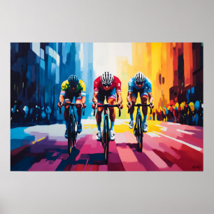 Pop Art de course cycliste – Impression de course
