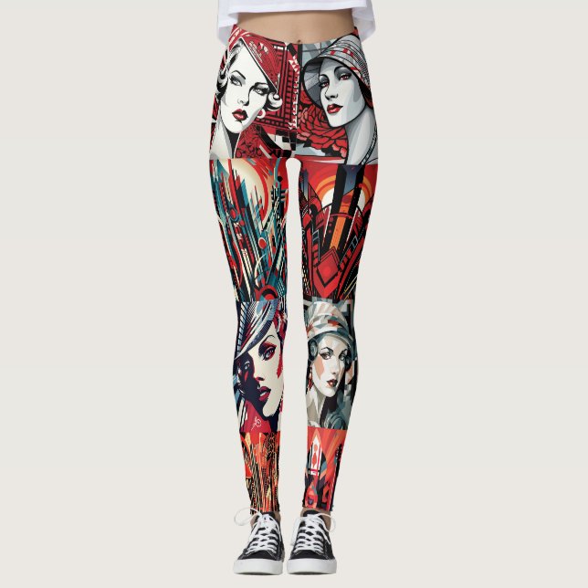 Pop Art Déco Leggings - Cool (Devant)