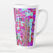Pop Art Dragonlies on Pink Latte Mug