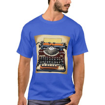 Pop art d'une machine à écrire vintage T-shirt ble