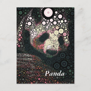 Pop Art Giant Panda Rose Yellow Carte postale