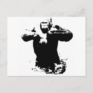 Pop Art Gorilla battre la poitrine Carte postale