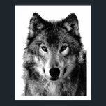 Pop Art Grey Wolf Face Poster Imprimer<br><div class="desc">OEuvres,  peintures,  images et images d'animaux sauvages</div>
