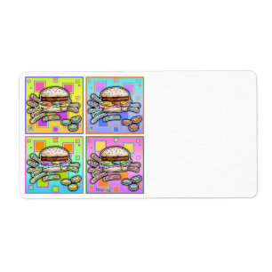 Pop Art HAMBURGER AVERS ÉTIQUETTE