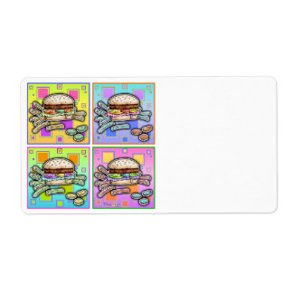 Pop Art HAMBURGER AVERS ÉTIQUETTE