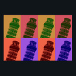 Pop Art Leaning Tour de Pise Italie Poster de voya<br><div class="desc">Photographie Vintage voyage - Vielle photo de la Tour de Pise. Villes Méditerranéennes Européennes Tourictic Images & Photos.</div>