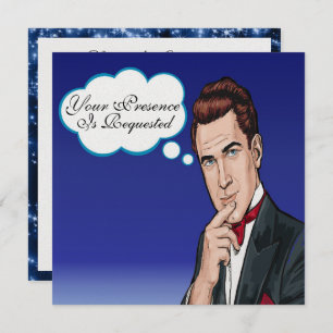 Pop Art Man Formal Celebration Invitation