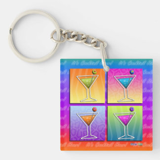 Pop Art MARTINIS Acrylique PORTE-CLÉS