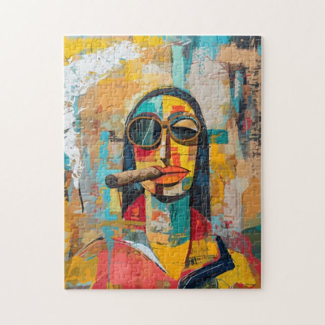 Pop Art Mona Lisa Fumer un puzzle de cigar (Vertical)