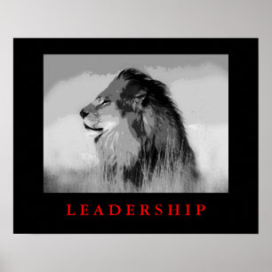 Pop Art Motivation Leadership King Lion Poster